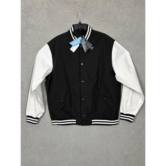 Spire 2XL Mens Black & White Varsity Jacket 100% Polyester Pockets New With Tags - Picture 1 of 7